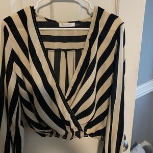 Striped long sleeve top